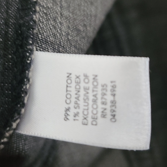 Faded black gray denim jacket with sequins and ribbon detail size medium - Picture 8 of 9